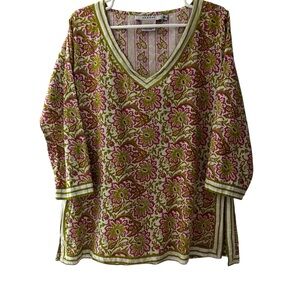 Gretchen Scott V Neck Tunic Top Paisley G27